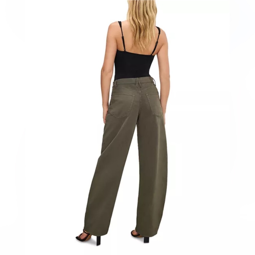 Good American High Rise Barrel Jeans Ft01 Green NWT Size 25 - Picture 13 of 16